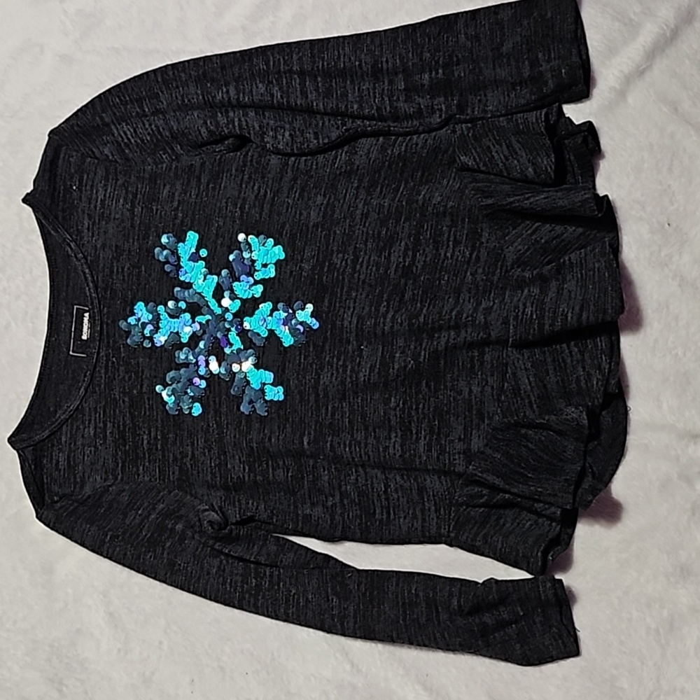 6X sequin snowflake sweater